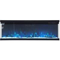 H&O Direct 40inch Recessed/Freestanding Electric Fireplace in Black