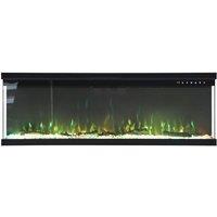 H&O Direct 50inch Recessed/Freestanding Electric Fireplace in Black