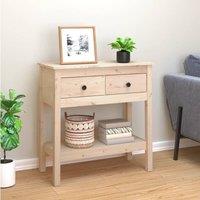 Berkfield Home Console Table 75x35x75 cm Solid Wood Pine in Brown | Size: 75 x 35 x 75 cm