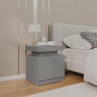 Berkfield Home Bedside Cabinet Grey 45x35x52 cm Engineered Wood | Size: 45 x 35 x 52 cm