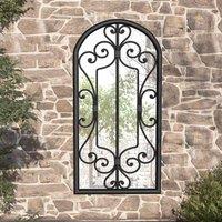 Garden Mirror Black 70x30 cm Iron for Outdoor Use