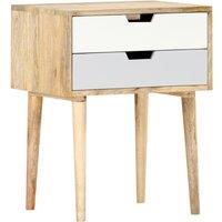 Berkfield Home Bedside Cabinet 47x35x59 cm Solid Mango Wood | Size: 47 x 35 x 59 cm