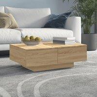 Berkfield Home Coffee Table Sonoma Oak 90x60x31 cm Engineered Wood in Brown | Size: 90 x 60 x 31 cm