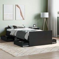 Berkfield Home Bed Frame with Headboard & Footboard Black 90x200 cm