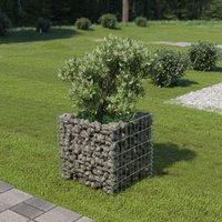 Berkfield Home Gabion Raised Bed Galvanised Steel 50x50x50 cm in Silver | Size: 50 x 50 x 50 cm
