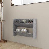 Berkfield Home Wall Shoe Cabinet Concrete Grey 80x18x60 cm Engineered Wood | Size: 80 x 18 x 60 cm