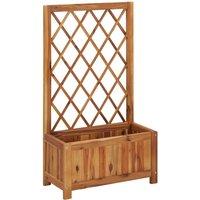 Berkfield Home Garden Raised Bed with Trellis Solid Acacia Wood in Brown