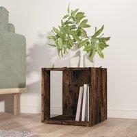 Berkfield Home Side Table Smoked Oak 33x33x34.5 cm Engineered Wood in Brown