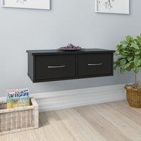 Berkfield Home Wall-mounted Drawer Shelf Black 60x26x18.5 cm Engineered Wood