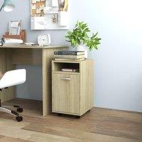 Berkfield Home Side Cabinet with Wheels Sonoma Oak 33x38x60 cm Engineered Wood in Brown | Size: 33 x 38 x 60 cm