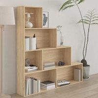 Berkfield Home Book Cabinet/Room Divider Sonoma Oak 155x24x160 cm Engineered Wood in Brown | Size: 155 x 24 x 160 cm