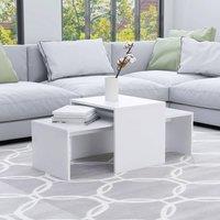 Berkfield Home Coffee Table Set White 100x48x40 cm Engineered Wood | Size: 100 x 48 x 40 cm