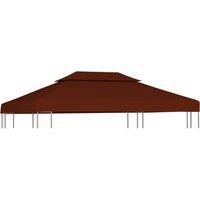Berkfield Home 2-Tier Gazebo Top Cover 310 g/m 4x3 m Terracotta in Brown