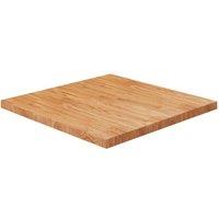 Square Table Top Light Brown 80x80x4cm Treated Solid Wood Oak