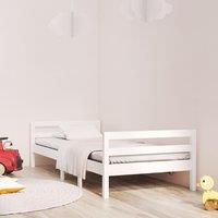 Berkfield Home Bed Frame White 75x190 cm Small Single Solid Wood Pine