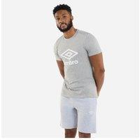 Umbro Men's Stacked Logo T-Shirt in Grey | Size: Small