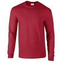 Premier Men's Ginmill Checked Long-Sleeved Shirt in Dark Red | Size: Large