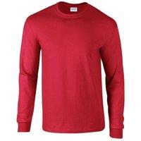 Premier Men's Ginmill Checked Long-Sleeved Shirt in Red | Size: Small