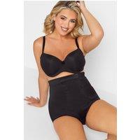 Yours Women's Satin High Waist Control Brief in Black | Size: 26-28