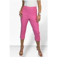 Paulo Due Women's Slim Fit Stretch Cropped Trousers in Pink | Size: 12