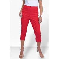 Paulo Due Women's Slim Fit Stretch Cropped Trousers in Red | Size: 18