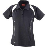 Spiro Women's Team Spirit Polo Shirt in Black | Size: 12