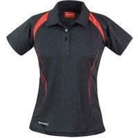 Spiro Women's Team Spirit Polo Shirt in Jet Black | Size: 10