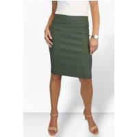 Paulo Due Women's Stretch Bodycon Pencil Skirt 22 in Khaki | Size: 8