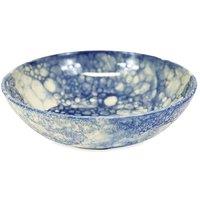 Verano Spanish Ceramics Burbujas Kitchen Dining Large Ceramic Round Bowl 31cm in Blue
