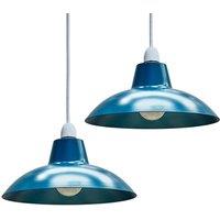 Civic Pair of Blue Ceiling Pendant Shade