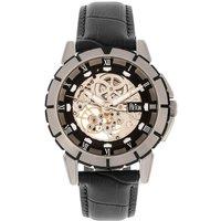 Philippe Automatic Skeleton Leather-Band Watch