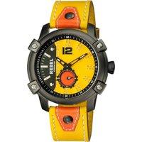 Rebel Men's Weeksville Yellow Gold/Bronze Dial Leather Watch