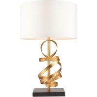 Netlighting 'SANREMO' Non Dimmable Stylish Indoor Decorative Fabric Table Lamp in Gold