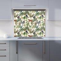 Warren Reed - Designer Exotic Trees & Animals Kitchen Splashback in Green | Size: 900mm x 650mm