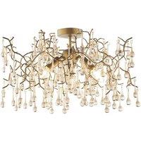 Netlighting 'RIMINI' Stylish Dimmable Modern 3 Light Semi Flush Ceiling Pendant in Gold