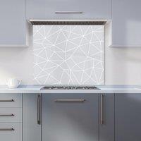 Warren Reed - Designer Geometric Triangle Pattern Kitchen Splashback in Grey | Size: 700mm x 750mm