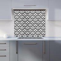 Warren Reed - Designer Black & White Abstract Pattern Kitchen Splashback | Size: 700mm x 750mm