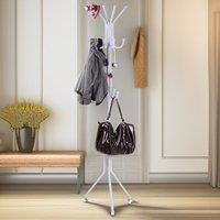 Pirlo Plush Metal Coat Stand With 12 Hooks in White