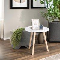 Pirlo Plush Narrow Side Table With Flower Design in White