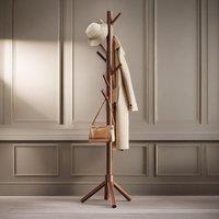 Pirlo Plush Wooden Coat Stand Stand With 8 Hooks in Brown