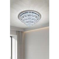 4-Tier Chic Crystal Flush Mount Ceiling Light with Chrome Finish