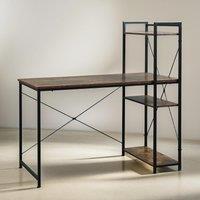 Pirlo Plush Indusrial 4 Tier Computer Desk WithShelves Rustic Brown
