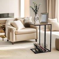 Pirlo Plush 3 Tier Side Table Rustic Brown Industrial Living Room Furniture