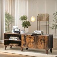 Pirlo Plush 140CM Wide TV Stand Cabinet With Shelves Rustic Brown Furniture