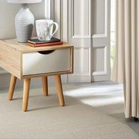Pirlo Plush Bedside Table With Drawer Natural Brown Bedroom Furniture