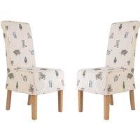 Set of 2 Riviera Loose Cover Kitchen Furniture Dining Room Chair - Country Living