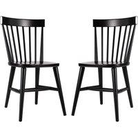 Set of 2 Harrogate Painted Spindle Back Kitchen Furniture Dining Room Chair - Black