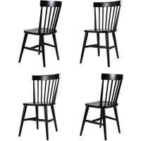 Set of 4 Harrogate Painted Spindle Back Kitchen Furniture Dining Room Chair - Black