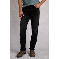 Weird Fish Men's Eddie Straight Leg Denim Jeans in Jet Black | Size: 38