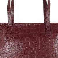 FREYA' Semi Structured Unlined Embossed Croc Leather Tote Bag